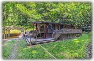 Front Of Cabin With Babbling {& Firefly Attracting!} Stream